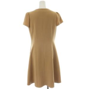 M'S GRACY ワンピース フルジップ 半袖 ミモレ丈 無地 シンプル 40 L ベージュ