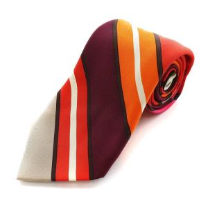 ネクタイ レギュラータイ レジメンタルストライプ 総柄 シルク マルチカラー