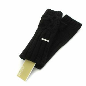 手袋 グローブ アームウォーマー ケーブルニット ロゴ プレート タグ付き 0/S ブラック