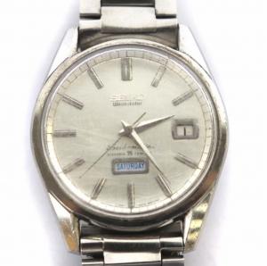 SEIKO DIASHOCK ウィークデーター 腕時計 自動巻き 35石 シルバー 6218-897