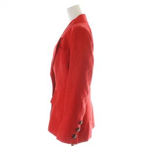 YVES SAINT LAURENT テーラードジャケット シングル ヴィンテージ 長袖 総裏 36 レッド