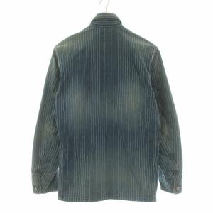 桃太郎ジーンズ MOMOTARO JEANS ヒッコリー カバーオール デニムジャケット ダメージ加工 M相当 ネイビー インディゴ