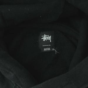 STUSSY パーカー スウェット 長袖 プルオーバー 刺繍 ロゴ M ブラック