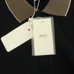 ARMANI COLLEZIONI ポロシャツ 半袖 タグ付き M 紺 ネイビー グレー