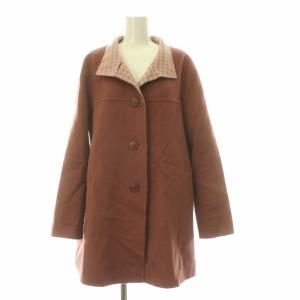 近年モデル ショールカラーコート アウター 襟チェック カシミヤ100％ 9 M ピンク