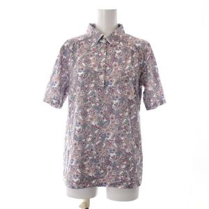 近年モデル ポロシャツ 半袖 花柄 フラワー 9 M マルチカラー