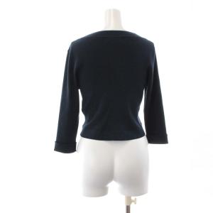 M'S GRACY 20FW カーディガン ニット リブ ショート丈 7分袖 ストレッチ 40 L 紺 ネイビー