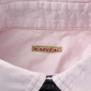 KAPITAL カジュアルシャツ 長袖 コットン XS ピンク グレー