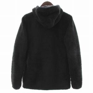 adidas ジャケット パーカー ジップアップ ボア ロゴ 刺繍 M ブラック