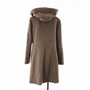 COLE HAAN コート ロング フード ウール ベージュ