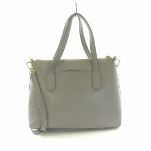 FURLA ハンドバッグ ショルダーバッグ 2WAY ロゴ プレート レザー グレー