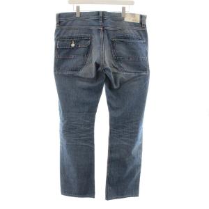 AVIREX ZIP BUSH PANTS デニムパンツ ジーンズ USED加工 2XL インディゴ