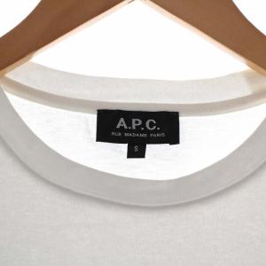 A.P.C. Tシャツ カットソー 半袖 クルーネック ロゴ 刺繍 S ホワイト ブラック