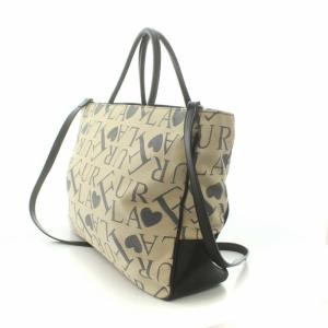 FURLA トートバッグ ショルダーバッグ 2WAY ハンドバッグ ロゴ プリント キャンバス ベージュ