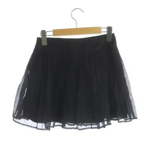 D&G プリーツスカート ミニ チュール シフォン 24/38 黒 ブラック