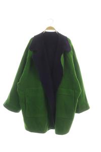 yoshie inaba ウールコート リバーシブル オーバーサイズ 9 パープル グリーン
