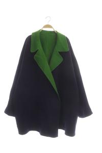 yoshie inaba ウールコート リバーシブル オーバーサイズ 9 パープル グリーン