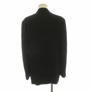 EMPORIO ARMANI スーツ セットアップ 上下 テーラードジャケット シングル 3B スラックス パンツ センタープレス ウール 48 M 黒