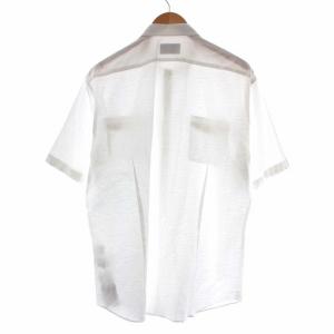 LANVIN COLLECTION カジュアルシャツ 半袖 総柄 L 白 ホワイト