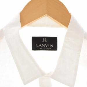 LANVIN COLLECTION カジュアルシャツ 半袖 総柄 L 白 ホワイト