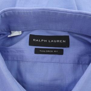 RALPH LAUREN ドレスシャツ ワイシャツ 長袖 コットン イタリア製 16 ブルー