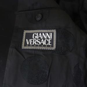 GIANNI VERSACE シングル テーラードジャケット 1B 裏地メデューサ ストーン ウール ブラック