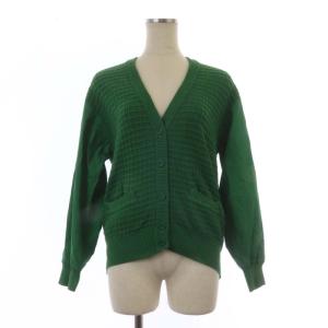 SPORT ヴィンテージ Vネック カーディガン 切替 長袖 グリーン