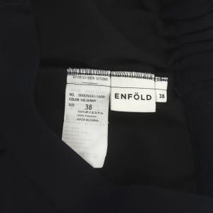 ENFOLD 20SS PEダブルクロス ゴムジョッパーズパンツ テーパード イージー ハイウエスト 38 ネイビー