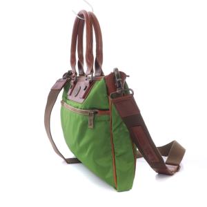 Orobianco ビジネスバッグ ハンドバッグ ショルダーバッグ 2WAY ライトグリーン ブラウン