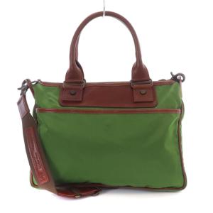 Orobianco ビジネスバッグ ハンドバッグ ショルダーバッグ 2WAY ライトグリーン ブラウン