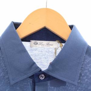 Loro Piana ポロシャツ 半袖 スリット L 青
