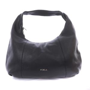 ワンショルダーバッグ ハンドバッグ ロゴプレート レザー 黒 ブラック