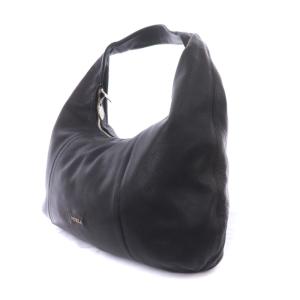 FURLA ワンショルダーバッグ ハンドバッグ ロゴプレート レザー 黒 ブラック