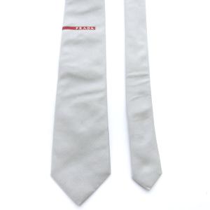 PRADA SPORT ネクタイ レギュラー シルク ロゴ グレー