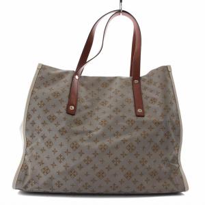 russet スクエアトートバッグ 総柄 A4可 レザー ナイロン 茶色 ブラウン グレー アイボリー