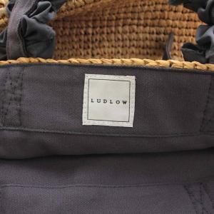 LUDLOW ハンドバッグ トートバッグ ラフィアバッグ グレープハンドル 編み込み ベージュ グレー