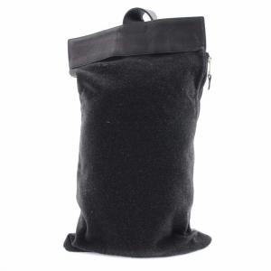 IL BISONTE ショルダーバッグ レザー ウール ロゴ ブラック