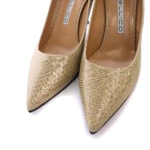 PELLICO ポインテッドトゥ パンプス メタリック イタリア製 37 24cm ベージュ