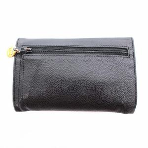 CHANEL 財布 二つ折り キャビアスキン ココマーク ロゴ レザー ブラック