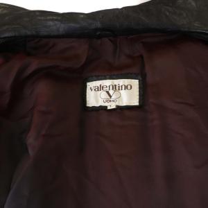 VALENTINO ウォモ UOMO シングル ライダースジャケット レザージャケット 中綿 1 S 黒 ブラック