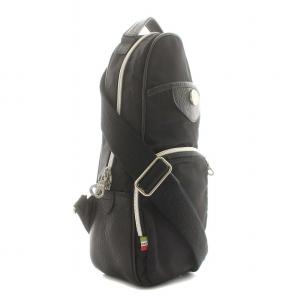 Orobianco ボディバッグ ウエストバッグ ナイロン レザー ブラック