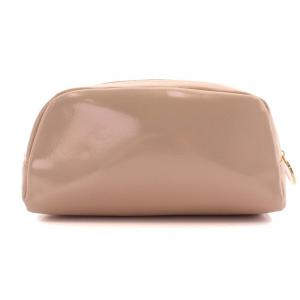 BVLGARI コスメポーチ 小物入れ ロゴ金具 エナメル ピンク