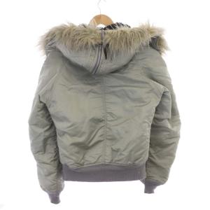 ALPHA INDUSTRIES INDUSTRIES N-2B フライトジャケット ジップアップ フェイクファー USA製 グレー