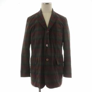 BEAMS 21SS チェック スーツ セットアップ 上下 テーラードジャケット シングル スラックス テーパードパンツ L 赤 レッド