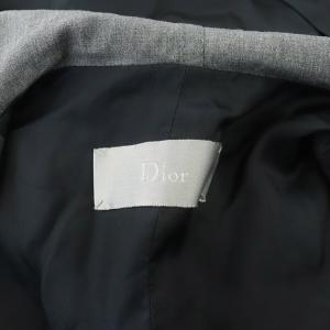 DIOR HOMME フーディベスト ジレ ウール バイカラー 前開き 44 グレー