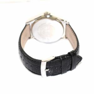 EMPORIO ARMANI 腕時計 クォーツ クロコ型押し レザー 防水 ブラック シルバー AR-0643 GY03