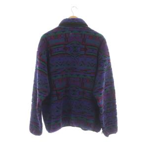 Columbia フリースジャケット ジップアップ ブルゾン 総柄 ヴィンテージ L パープル