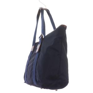 Orobianco トートバッグ ハンドバッグ ロゴ プレート ナイロン ネイビー