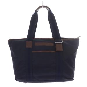 Orobianco トートバッグ ハンドバッグ ロゴ プレート ナイロン ネイビー