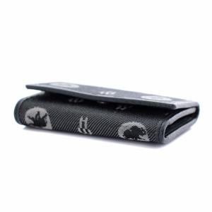 HUNTING WORLD キーケース 総柄 キャンバス レザー 黒 ブラック グレー